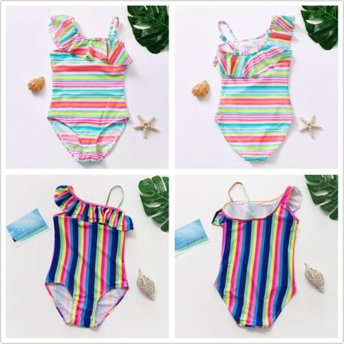 New Arrival Girls Swimsuit 3-14Y Girls Swimsuit Striped Children swimwear Teenager Kids Beach wear Bathing suit High quality
