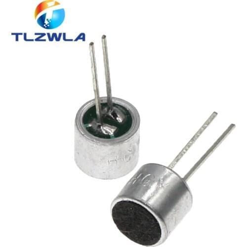 100PCS 6*5mm MIC Capsule Electret Condenser Pickup Microphone 52DB Tape Pin Mitophone 6050 Electret Sensitivity 56-58