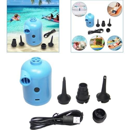 Electric Tiny Portable Air Pumps with 3 Nozzles for Pool Floats Air Bed Air Mattress Swimming Ring Inflatable Raft