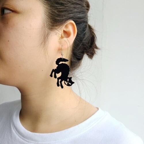 European and American popular fashion Halloween black cat cartoon cute earrings