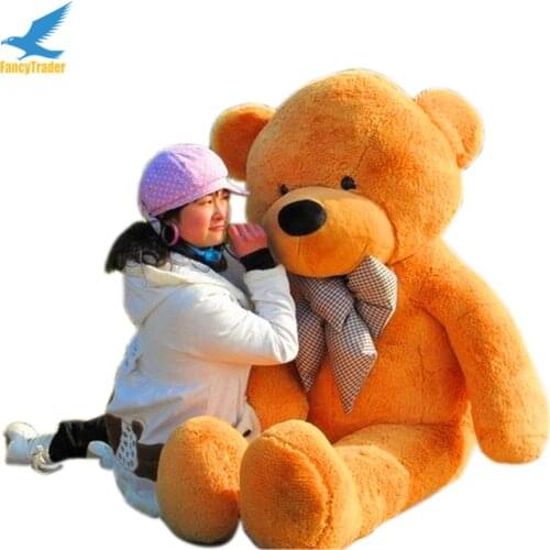 Fancytrader 160cm Light Brown Giant Plush Bear Stuffed Toy 4 Colors 63'' Valentiness Day Gift FT90059