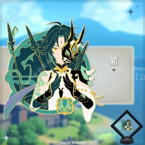 Game Anime Metal Genshin Impact HOT Badge Xiao Venti ZhongLi Brooch Pin Pendant Medal Toy Collection Buttons Birthday Gifts