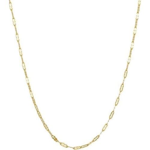 MxGxFam ( 50 cm x 1.5 mm ) Small 20 inches Lips Necklaces for Men Women 24 k Pure Gold Color Fashion Jewelry For Match Pendants