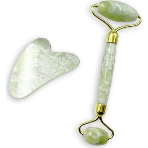 Natural Jade Massage Roller Facial Masseger Roller Scraper Face Lift Anti Wrinkle Facial Relaxation Slimming Wheel Beauty Stick