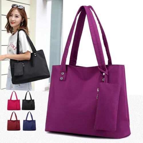 2021 New Women Messenger Bag Woman Large Thicken Casual Canvas Tote Shoulder Handbags with Wallet