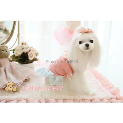 Lollypop Dogs dDress Spotty Pet Cats Cool Skirt with Neck Lace Bow M