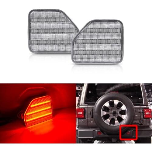 Fits For Jeep Wrangler 2018 2019 2020 Rear Red Led Side Marker Lights Clear Lens Auto Turn Signal Lamp