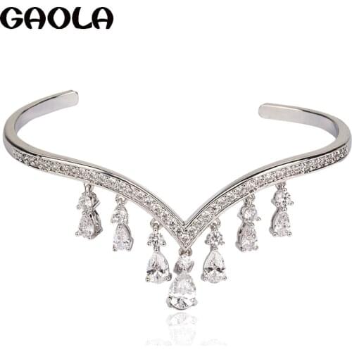 GAOLA Silver Color Zircon Bracelet Fantasy Sexy Luxury Bangle With Cubic Zirconia GLS0637