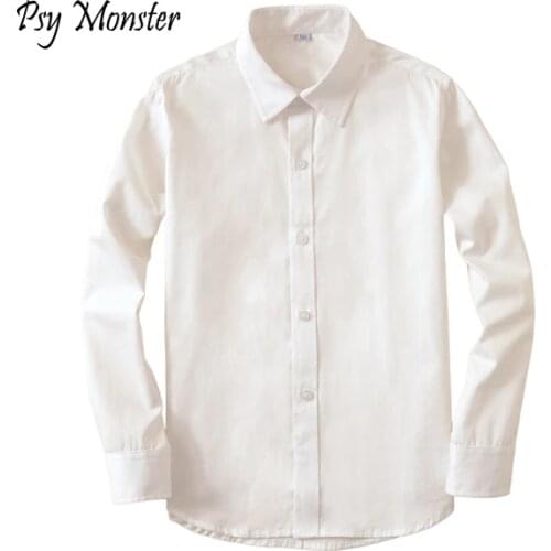 Shirts For Boys Girls White Cotton Blouse School Girls Blouse For Dress Shirts Kids Clothes Formal Preppy School Uniforms S32