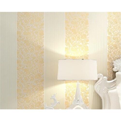 Beibehang Modern wide striped 3d wallpaper home indoor yellow brown striped wallpaper roll papel de parede 3d wallpaper behang