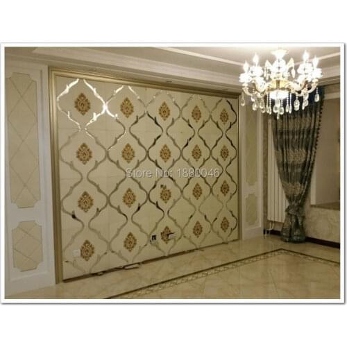 Glass spell mirror embroidery acoustic panel Leather panel wallpaper wall panel Leather Acoustic Panels living room backgroumd