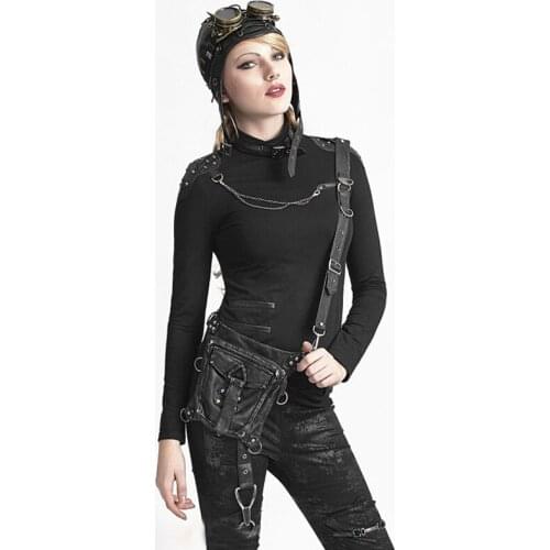 Women Men Unisex Vintage Steampunk Steam Punk Retro Rock Gothic Outdoor Sports Shoulder Waist Bags Packs Motorcycle Leg B