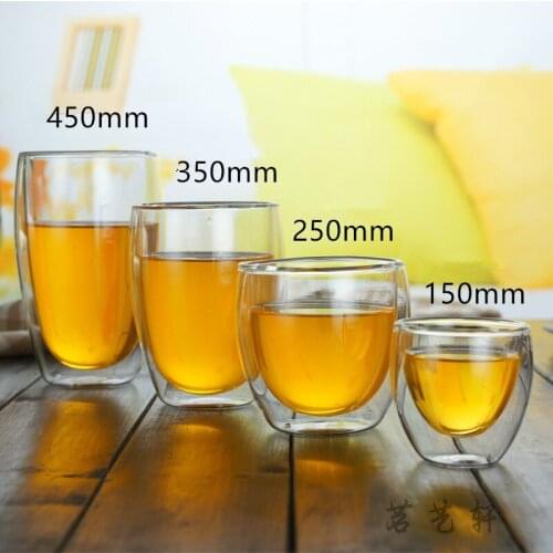 Heat Resistant Double Wall Glass Cup 80/150/250/350 Ml Beer Coffee Water Cups Transparent Cup glass cup coffee mugs