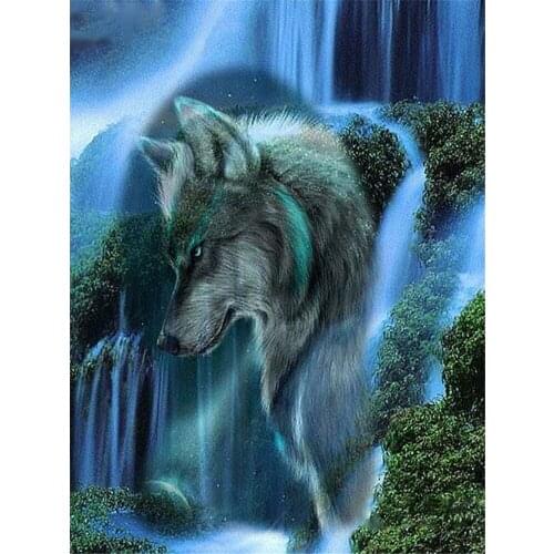 Animal Wolf Printed Fabric 11CT Cross-Stitch Embroidery Complete Kit DMC Threads Handicraft Handmade Knitting Mulina