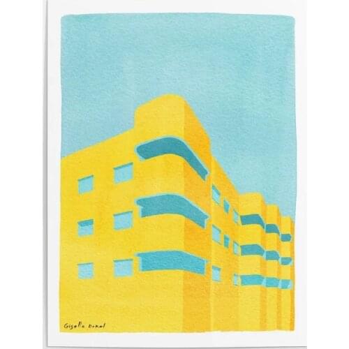 Home Decoration Hd Print Pictures Watercolor Wall Artwork Modular Yellow Bauhaus Poster Canvas Painting For Living Room Frame