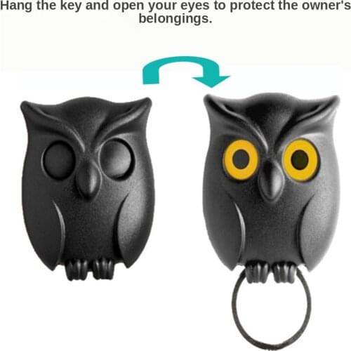 1Pcs Owl Night Wall Magnetic Key Holder Punch-free Bunny Magnets Hold Keychain Key Hanger Hook Hanging Key Will Open Eyes Hook