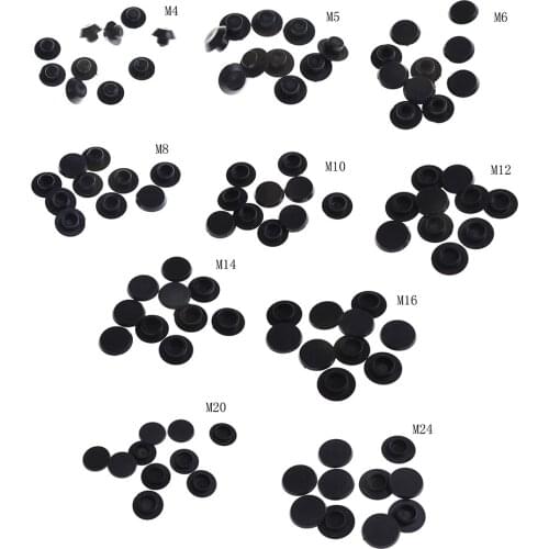 10PCS Hot M5-24 Practical Black Hex Socket Fasteners Screws Covers Allen Bolt Screw Nut Round Head Cap Protector