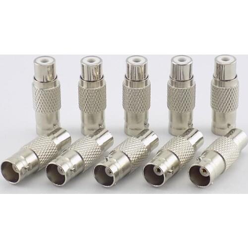 10pcs RCA Female to BNC Female Connector Audio Video Adapter for CCTV Camera Surveillance accessories