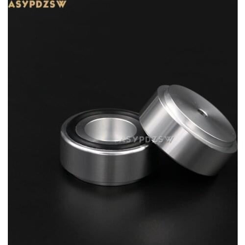 4PCS Aluminum 39*17 Audio amplifier speaker feet computer machine mats -B style Silver