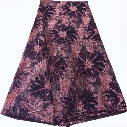 5yards/pc) New arrival African jacquard net lace black royal blue Nigerian mesh lace French lace fabric for party dress FHS091