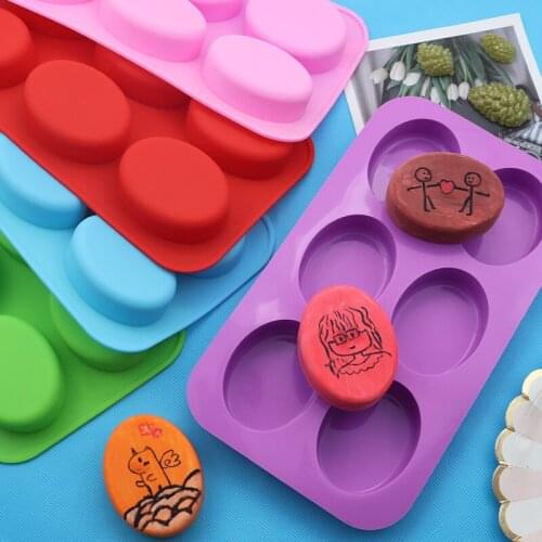 6 Even Ellipse Silicone Cake Mold Handmade Soap Mold XG155
