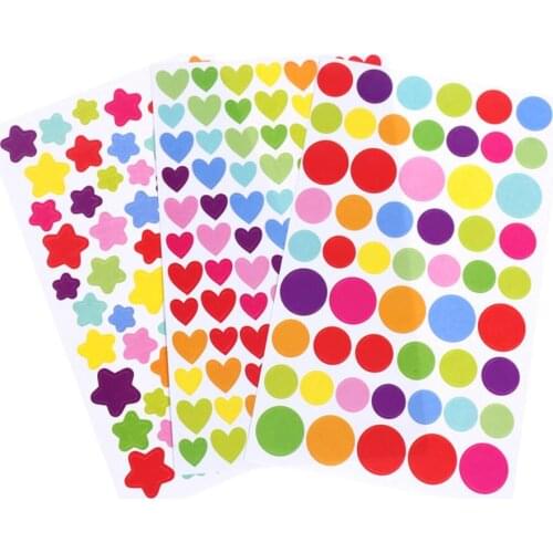 6pcs/pack Small fresh FUNNY color love five-pointed star paper decoration stickers day scrapbooking supplies