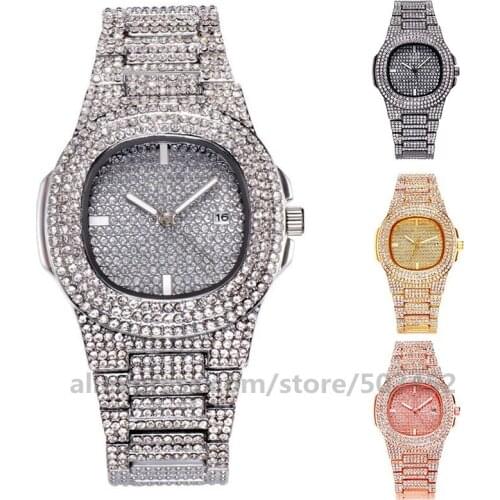 30pcs/Lot Luxury Crystal Starry Sky Women Watch Fashion No Logo Full Of Diamonds Square Dial Quartz Watch Clock Zegarek Damski