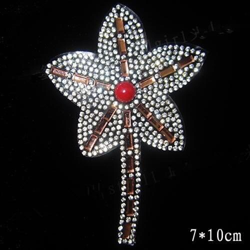 Flower sticker rhinestones fix hot fix rhinestone transfer motifs designs iron on transfer patches for bag shoes cap