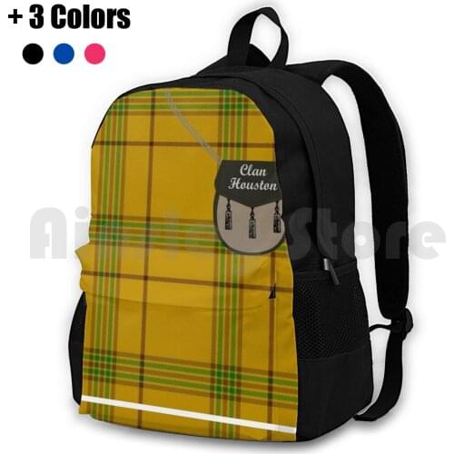 Clan Houston Surname Last Name Scottish Clan Tartan Badge Crest Outdoor Hiking Backpack Riding Climbing Sports Bag Houston