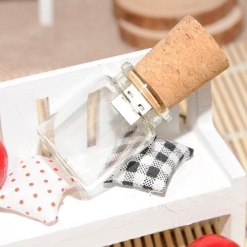 Glass Usb Flash Drive 64gb 32gb Usb Memory Stick 256GB 128gb 16gb 8gb 4GB U Disk Pendrive Drifting Wish Bottle Pen Drive