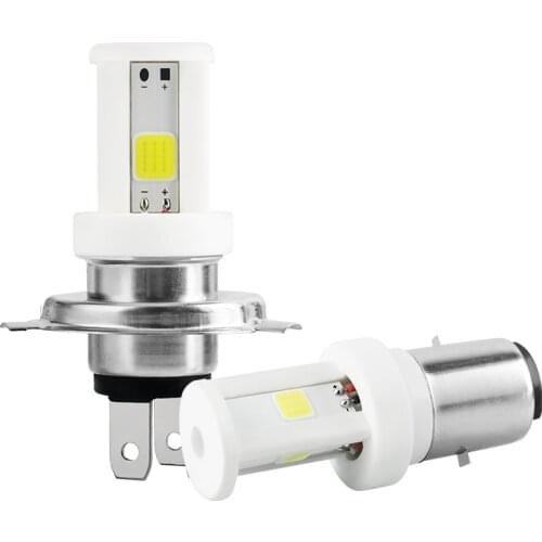 Ceramic H4 Led Motorcycle Headlight Bulbs 3 Sides COB Chips 1200LM 6000K Moto Light Scooter Motobike Head Lamp ATV Accessories