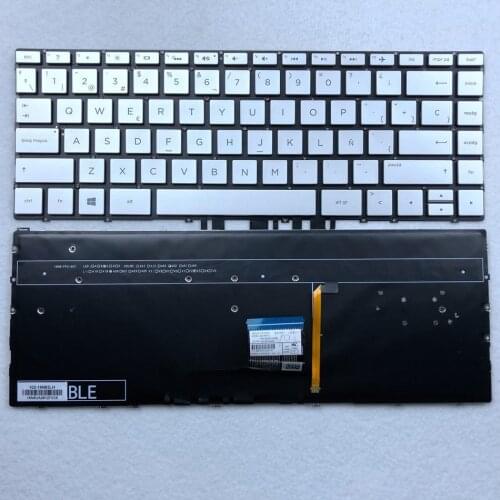Spanish Backlit laptop keyboard for HP Spectre 13-AG 13-AD 13-AH 13-AE 13-BF 13-AF Series with Silver color