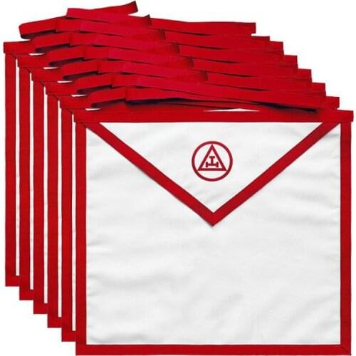 Red Masonic Mason official apron Masonic with cloth red side badge apron for mutual aid members