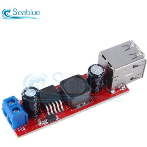 DC 6V-40V to 5V 3A Double USB Charge DC-DC Step-down Converter Module For Vehicle Charger LM2596 Dual USB