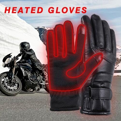Motorcycle Electric Heated Gloves Windproof For Cycling Skiing Winter Warm Heating Gloves USB Powered For Men Women Sports Ski