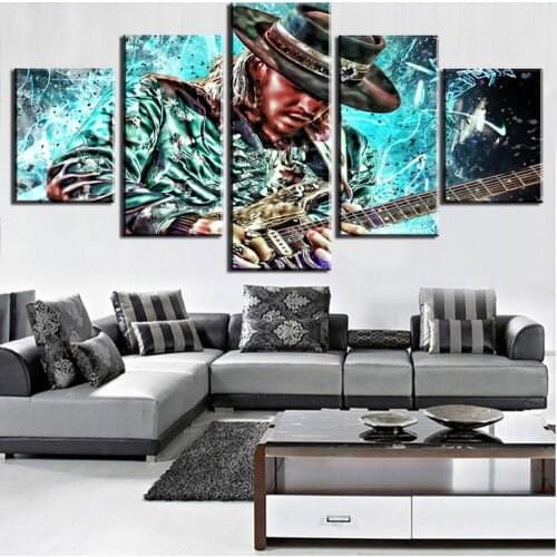 5pcs DIY Diamond Painting Guitar master Stevie Ray Vaughan Full Square Diamond Embroidery Mosaic Picture Of Rhinestone H381