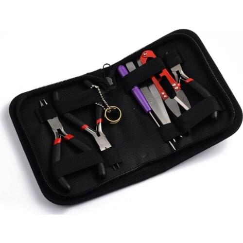 8pcs/set Jewelry Making Tool Kits Pliers Set With Round Nose Plier Side Cutting Pliers Wire Cutter Scissor Beading Tweezers