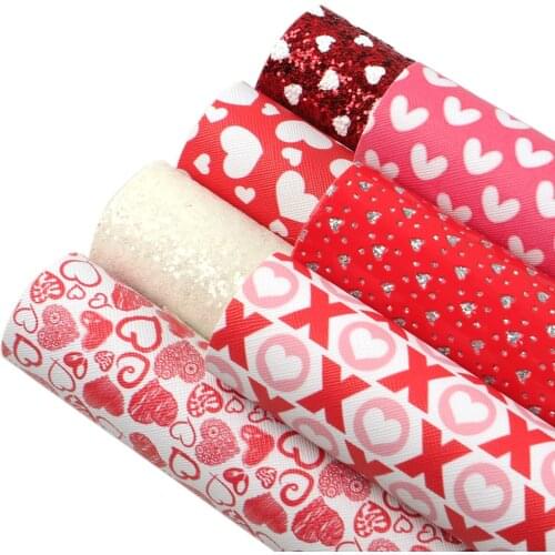 20*33cm Valentiness Day Faux Synthetic Leather Set Fabric For Bows Leather Crafts DIY Handmade Material,1Yc13359