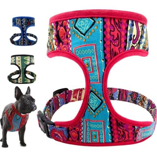 Nylon Dog Harness Adjustable Dog Harnesses Vest Breathable Mesh Pet Vests For Small Medium Large Dogs Cats Pets Supplies Bulldog