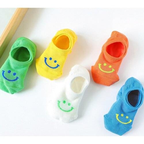 5 Pairs childrens socks cute cartoon smiley face cotton socks baby boys socks socks socks boat socks spring and summer