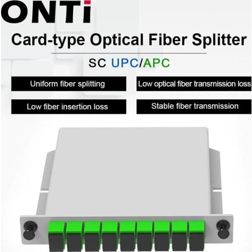 ONTi 10Pcs/Pack SC APC PLC 1X8 Splitter Fiber Optical Box FTTH PLC Splitter Box with 1X8 Planar Waveguide Type Optical Splitter