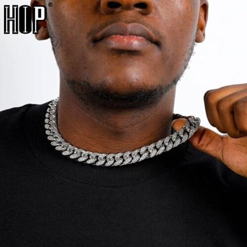 Hip Hop 14MM Cuban Link Chains Bling Iced Out CZ Setting AAA+ Cubic Zirconia Necklace For Men Women Jewelry