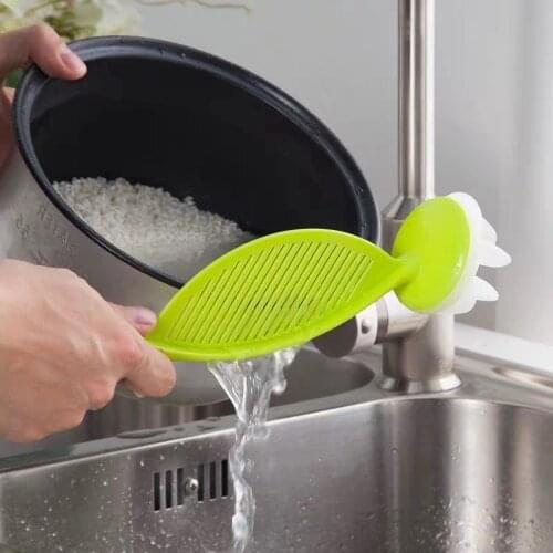 Plastic Drain Rice Washing Machine Kitchen Multifunctional Hollow Rice Washing Board Kitchen Gadgets Beans-Washing Handle