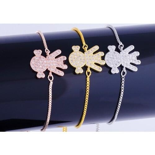 Supplies For Jewelry Cute Zircon Girl Bead Womens Bracelet Handmade Copper Micro Pave Square Chain Bracelete Feminino Diy Gifts