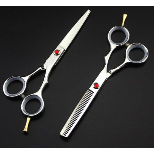 Professional Japan 440c 9cr13 5.5 inch thinning shears cutting barber cut hair scissors set hairdressing scissors Free shipping