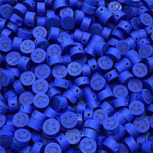 30pcs/Lot 10mm Clay Spacer Beads Oval Shape Smile-Face Beads Polymer Clay Beads For Jewelry Making DIY Bracelet Accessories #09