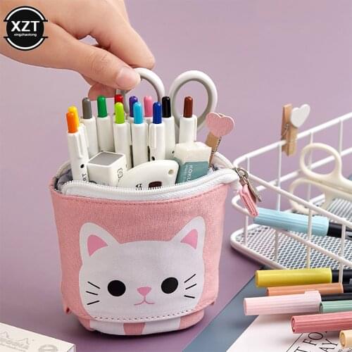 Creative Large Capacity Pencil Case Fabric Quality Kawaii School Supplies Stationery School Cute Pen Box Pencilcase Pencil Bag