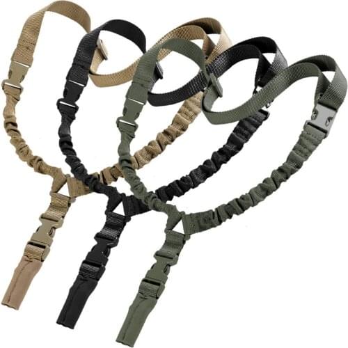 Heavy Tactical One 1 American Single Point Sling Adjustable Bungee Rifle Shoulder strap length for Air-soft Wholesale
