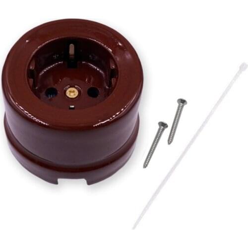 High Quality EU Ceramic Electrical Sockets Wall Mounted Personalized Fashion Wall Socket 16A