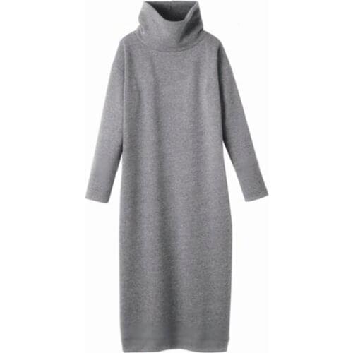 2020 Women Autumn Winter Sweater Dresses Turtleneck Sexy Bodycon Long thickening warm Dress plus size dress S-5XL 6XL vestidos